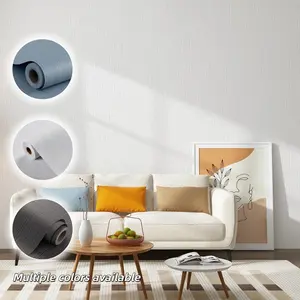 Self-Adhesive Linen Texture Wallpaper, Thick Waterproof Oil-Resistant Easy to Cut, Ideal for Living Room Kitchen Bedroom Dining Room Decor