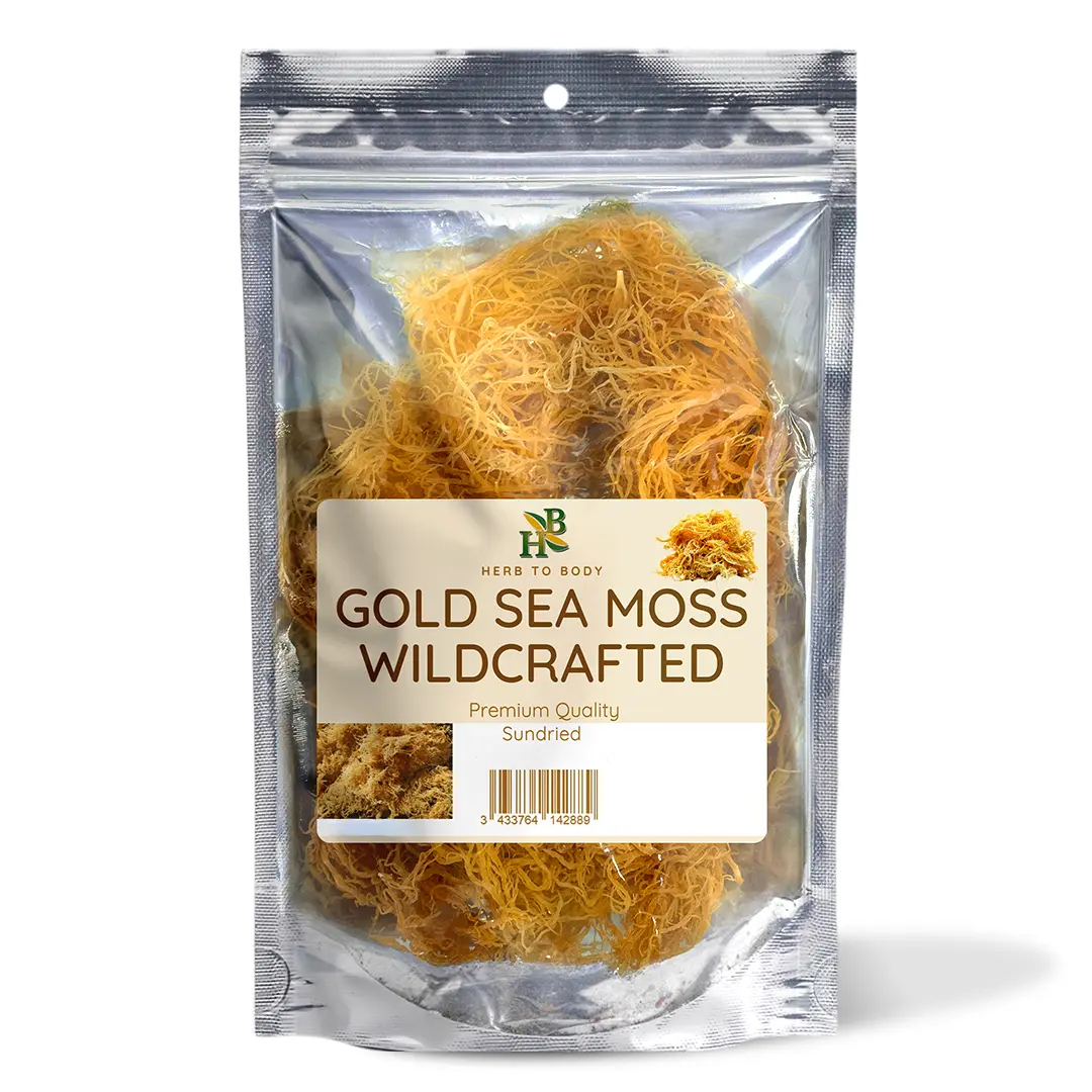 Gold Sea Moss – 4 oz (113 g) |  Raw Sundried Whole Sea Moss | St. Lucia | Herb To Body
