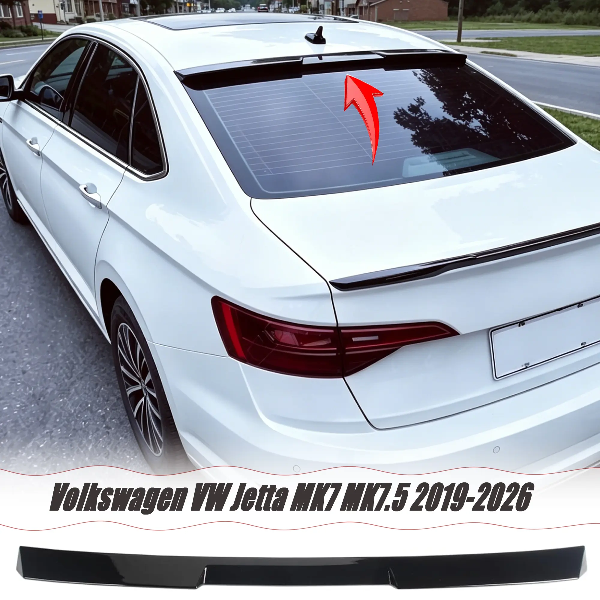 MUTUSAISI Rear Window Spoiler Roof Wing Fit for VW Jetta MK7 2019-2026 Accessories ,Sporty Style Top Wing Lip Exterior
