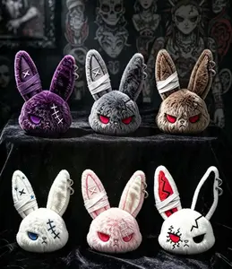 Ultra Rare "Dark Bunny" Gothic Plush — Mystery Blind box Edgy Y2K Bag Charm & Keychain- Edgy Y2K Aesthetic Stuffed Toy - Dark Cuteness Pendant for Purses