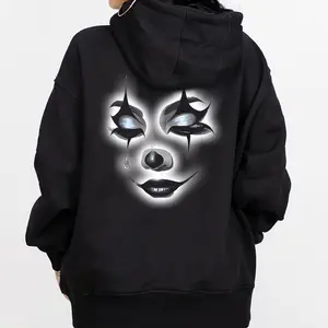 Smile Now, Laugh now cry later Chicano Clothing Lowrider Clothing Chicana Art Gangster Clothes Cholo Outfit Cotton Fabric Menswear Casual Streetwear Hoodie Unisex Loose Oversized Sweatshirts Tops Gamis Pullover Pocket