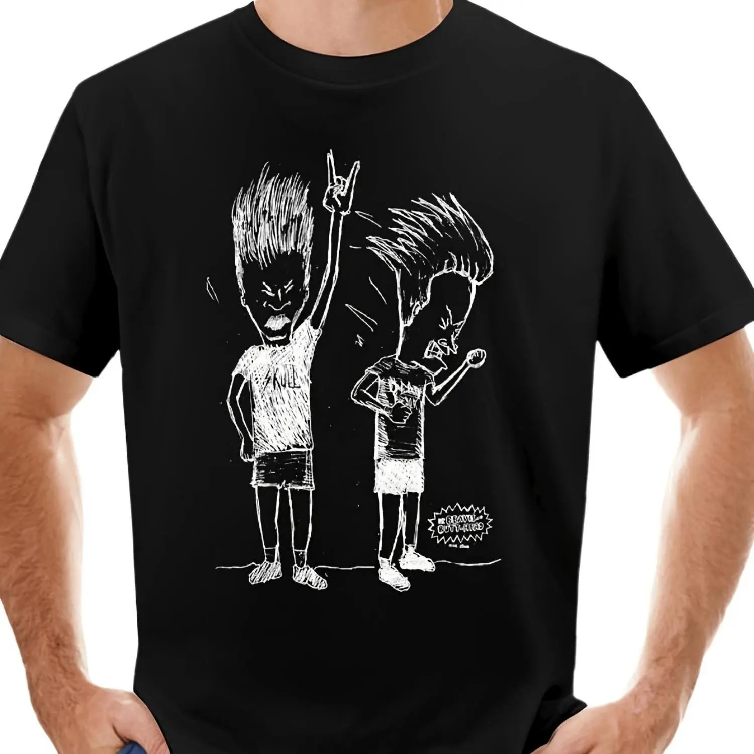 Vintage Men's Beavis and Butt-Head Graphic T-Shirt - 90s Retro MTV Tee, Soft Cotton for Casual Wear & Themed Events