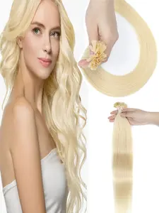 100% Human Hair Keratin Hot Fusion K Tip Extensions Pre Bonded Balayage Natural Silky Straight High Quality Soft Salon-Grade Daily Use Wear
