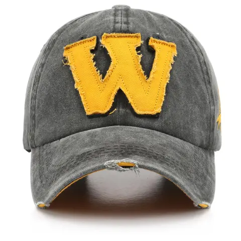 Unisex Cool W Letter Embroidery Dad Baseball Hat | Vintage Washed Distressed Hip Hop Sports Cap