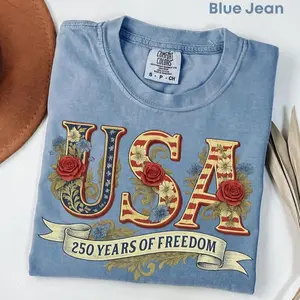Comfort Colors Retro Usa 250 T-shirt, Independence Day T-shirt, Celebrate 250th Anniversary T-shirt Usa Flag Tee 4th Of July Shirt Patriotic Gift