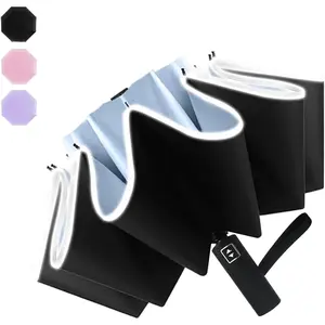 Automatic Umbrella Windproof Lightweight  Compact UV Protection Rain Travel Umbrellas Collapsible Backpack Umbrella Suit For Adult