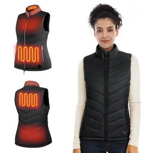 【 PowerBank】 Findway Women's  Heated Puffer Vest Lightweight Electric Padded Gilet with Broad Heat Zones for Winter Camping & Commuting Comfortable Fit