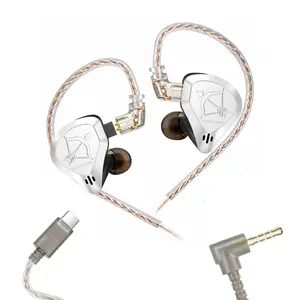 In-Ear Wired Headphones, HiFi Sound Quality, Immersive Bass, Metal Panel, Lightweight, Multi-Platform, 3.5mm & USB-C, Detachable Cable, Silver Color, Audio