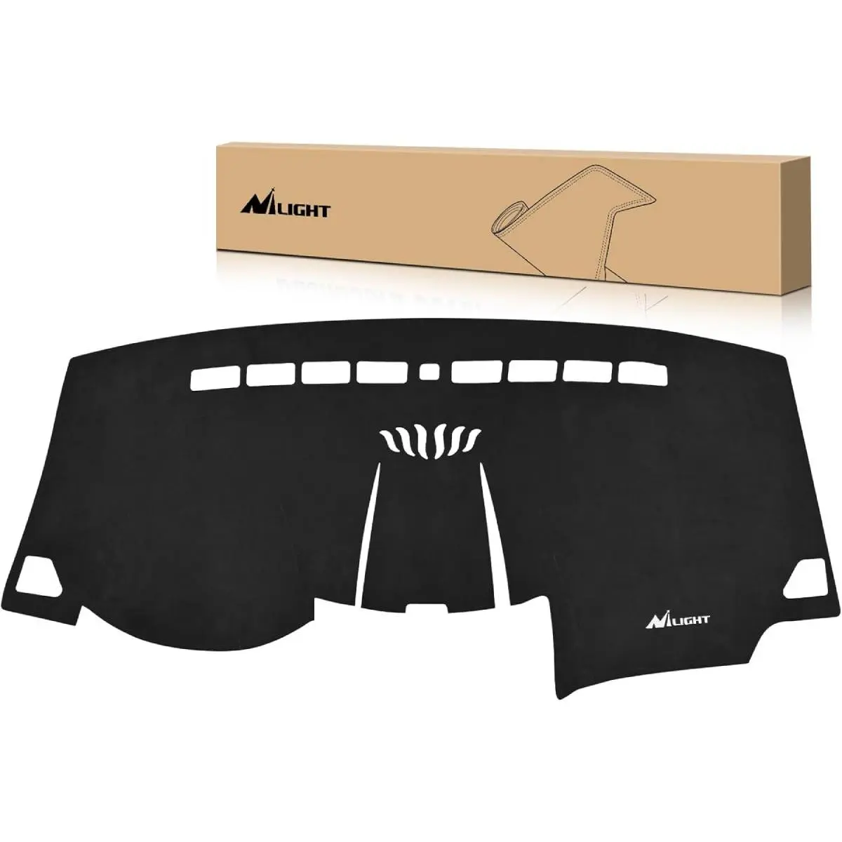 Nilight Custom-Fit Suede Dashboard Cover for Ford Edge 2015-2024, Non-Slip Mat, Sunshade Glare Protector, Black Car Interior Accessory with UV Protection