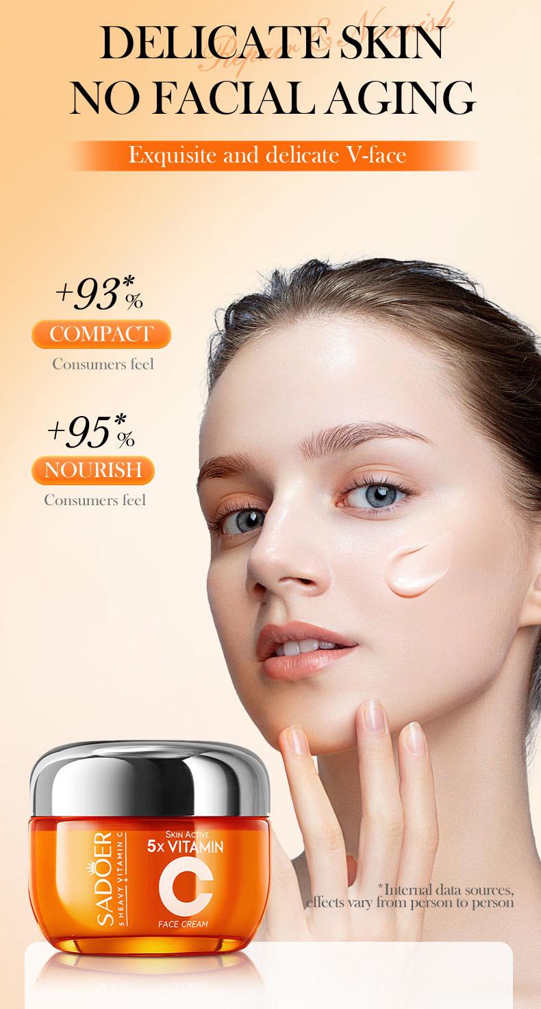 【BUY 1 GET 2 FREE】Face Cream with 5X Vitamin C, Hydrating& Repairing Face Cream - Facial Moisturizer for FineLines, Wrinkles,Uneven Skin Tone