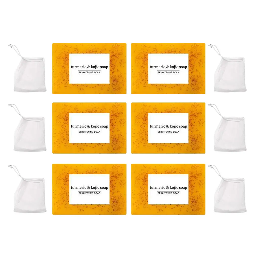 Magic Turmeric Kojic Acid Soap Bar, Shockingly Brighten Dark Spots for Armpits, Knees, Inner Thighs & Intimate Areas, Full‑Body Even Tone Cleansing Soap with Hyaluronic Acid Shea Butter