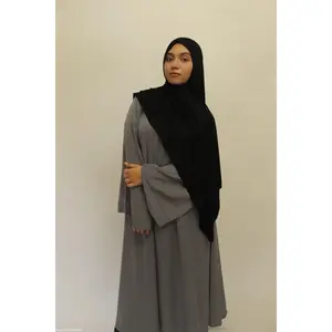 Ayesha's Collection Dubai Abaya Grey - Modern Design with Traditional Modesty, Comfortable Fit, Belt Included, Versatile and Stylish Outfit