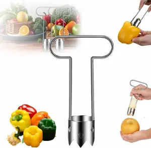 Red Bell Pepper Seed Corer, Stainless Steel Fruit & Vegetable Corer Tool, 1 PCS