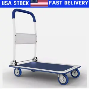 Folding Hand Truck Dolly Cart with Wheels Luggage Cart Trolley Moving 330lbs