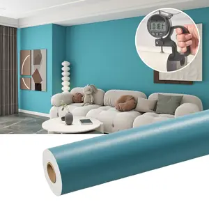 1 Roll Macaron Self Adhesive Wallpaper, Thick Waterproof Solid Color Film, Removable DIY Vinyl Material, Heat Insulation Wall Decor