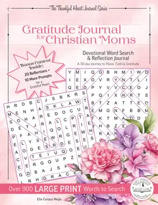 Gratitude Journal for Christian Moms | Large Print Devotional Word Search & Reflection Book | 30-Day Faith & Peace Journey