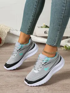 Women's Breathable Mesh Casual Sports Shoes, Athletic Running Shoes, Comfortable Daily Running & Walking Sneakers, Fashionable Textile Upper, All Seasons