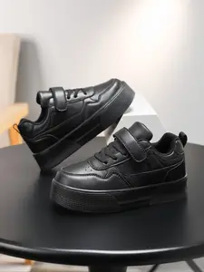 Thick Sole Sports Shoes, Round Toe Trainers, Magic Tape Design, Easy to Wear and Remove, Casual Sneakers for Daily/outdoor Use, Unisex Kids' Shoes