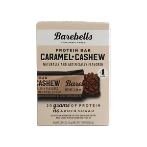 Barebells Protein Bars with 20g High Protein, 1.9oz Bars, Caramel Cashew - 4 Count