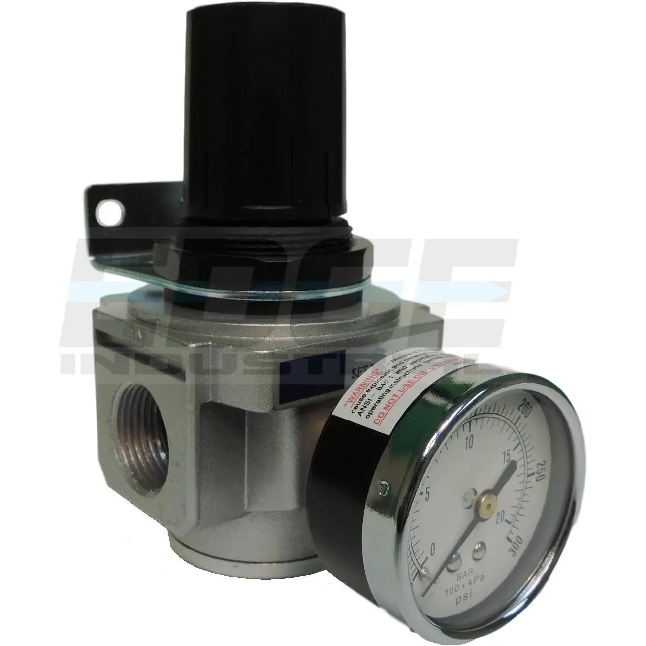 Heavy Duty In-Line Pressure Regulator for Air Compressors, 3/4" NPT, 140 CFM, Adjustable from 7 to 215 PSI (215 Max Output), 250 PSI Rating, High Flow Rate, High Impact Locking Composite, Wall Bracket & Gauge Included