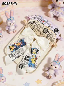 Obsessed with these Coraline details! 🧵👀 The button-eye vibes are real with this handmade-style bow and lavender eye mask set. Limited stock for the spooky season! Grab yours before they vanish through the door