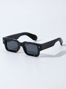 Unisex Transparent Frame Sunglasses, Anti-UV Thick Frame Shades, American Retro Hip-Hop Style Glasses, Fashionable Men's and Women's Eyewear, Trendy Styling Sunglasses