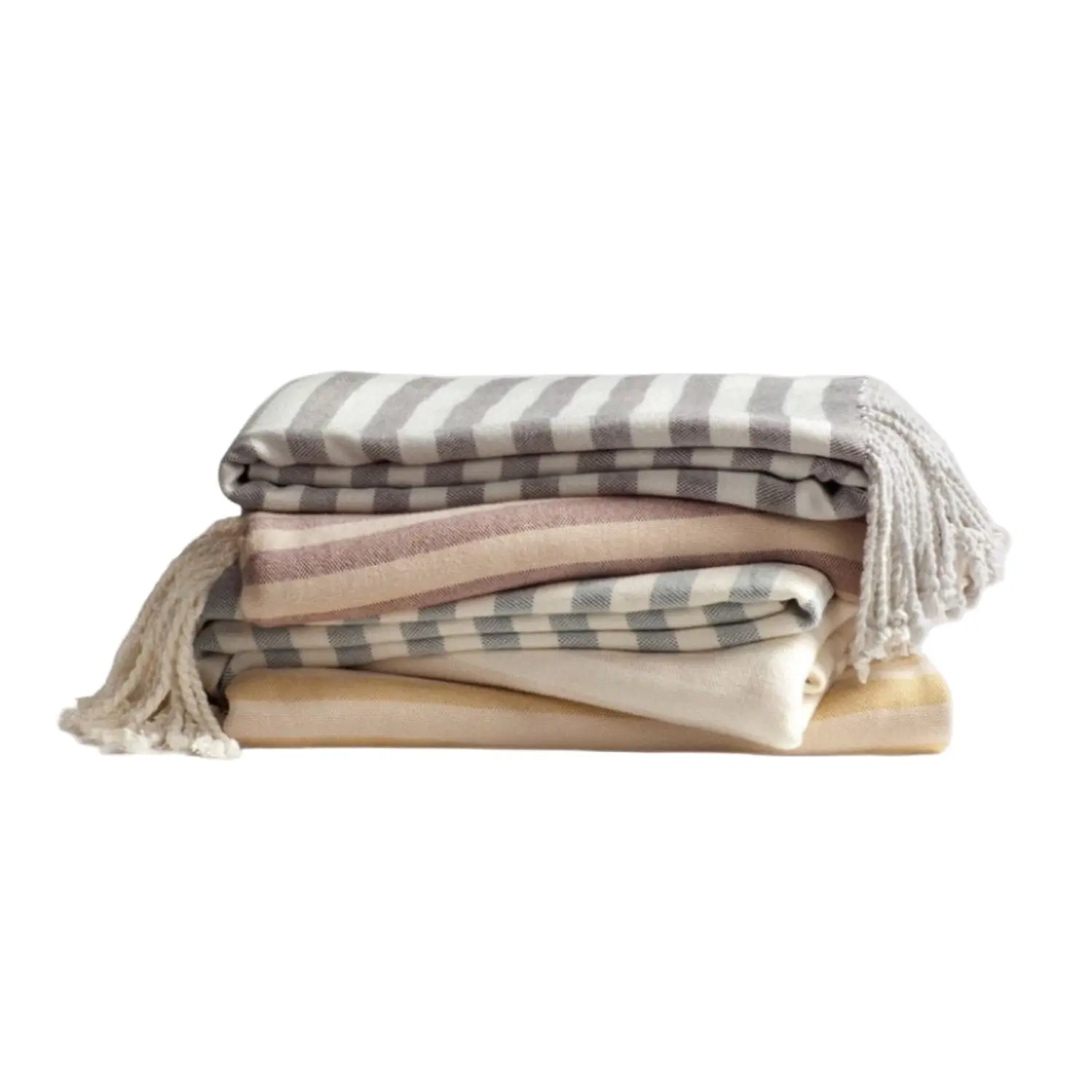 Striped Bamboo Rayon Throw Blanket, 100% Rayon from Bamboo, Ultra Soft Lightweight Breathable Hypoallergenic Throw for Couch and Bed, 50 x 70 Inch