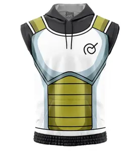 Vegeta Super Armor Sleeveless Hoodies, DBZ Anime Graphic Sleeveless Sweatshirt Hoodies