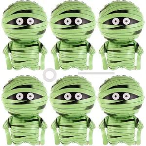6 Pcs Halloween Mummy Balloons, Large Mummy Foil Mylar Balloon for Birthday Halloween Horror Themed Party Decoration Supplies
