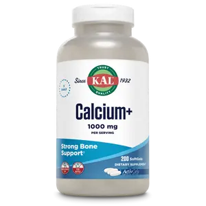 Springtok Healthcare Crystals™ Dietary Supplement 1000 mg Calcium+ for Strong Bone Support 200 Soft Gels Since 1932 Edible Fitness Vitamin Bathroom