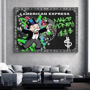 Modern Alec Graffiti Print, Monopoly Millionaire Street Art, Painting for Home Decor Poster