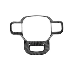 Steering Wheel Cover Trim For Ford 2021+ F150  & 2023+ F250 F350 Car Interior Decorative Accessories, Abs Red Carbon fiber White Chrome Black wood grain Automotive Steeringwheelcover Truck Vehicle