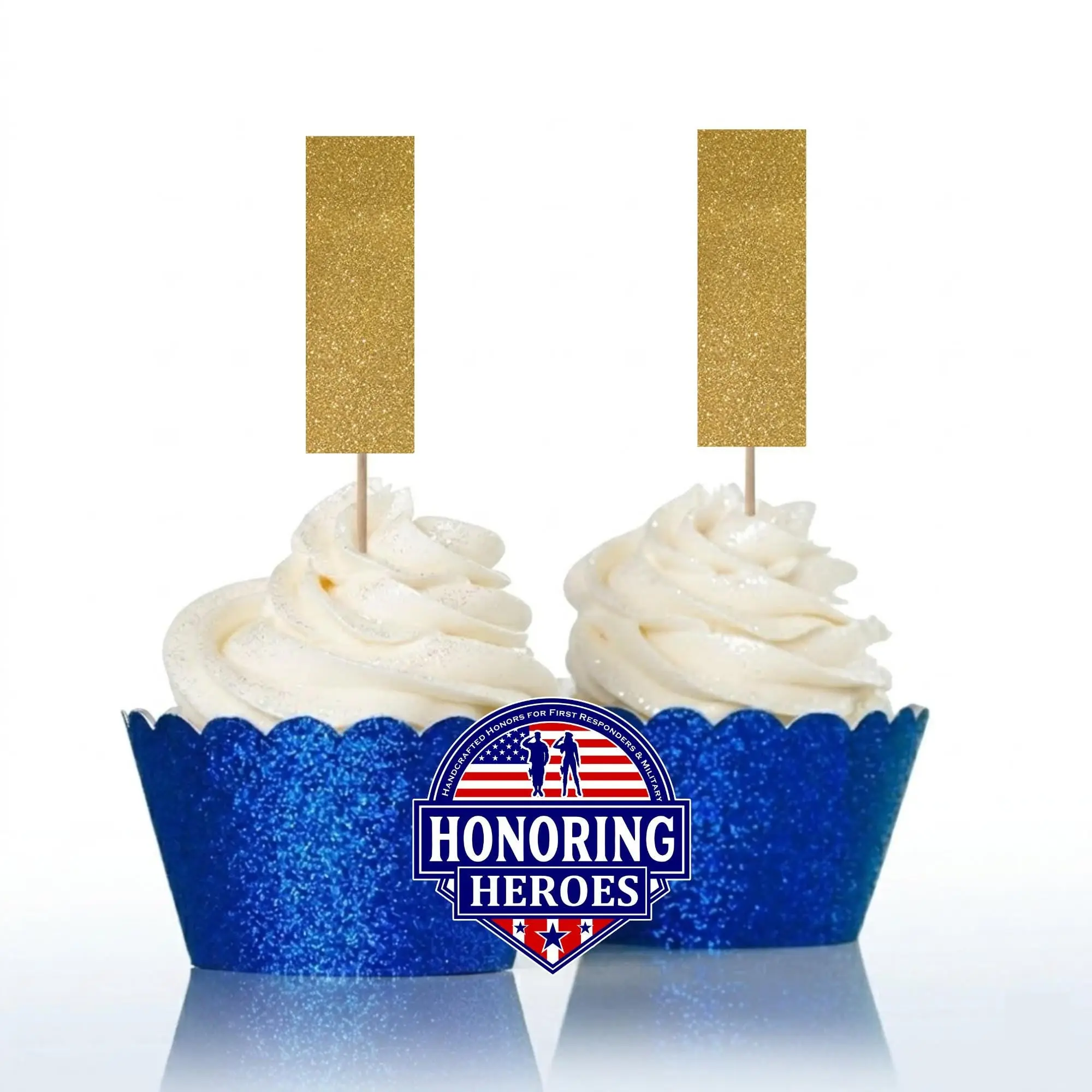 2d Lt - Second Lieutenant Cupcake Toppers - USAF O-1 Rank Promotion Decor - No-Shed Glitter - Officially Licensed