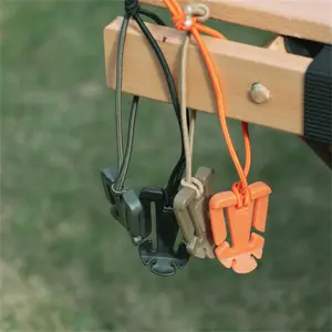 Random Color Elastic Rope Buckle, 3 Counts/set Portable Triangle Buckle, Tent Accessories for Outdoor Camping Hiking, Camping & Hiking Equipment