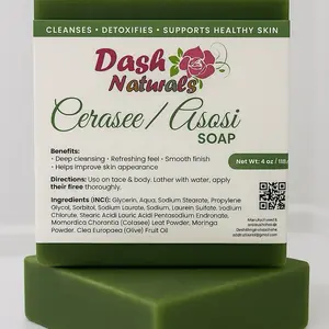Organic Asosi Cerasee Melt and Pour Soap for detox and clean Green Bar Soap for Skin Care