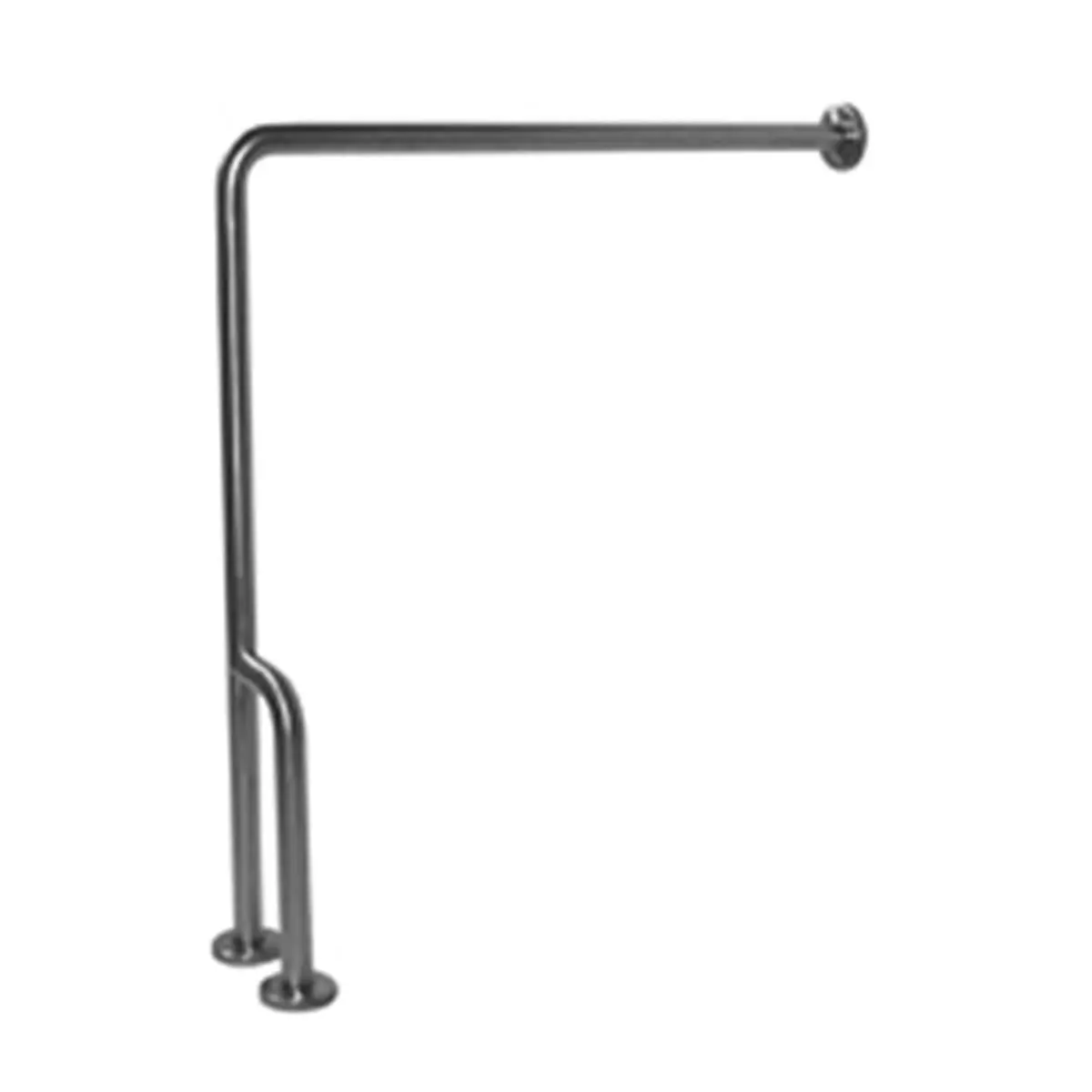212 MAIN Satin Finish Stainless Steel 90-Degree Floor-to-Wall Shower Grab Bar - Left Mount Safety Aid with Outriggers, 34 1/2" H x 8 1/16" W x 31 1/2" L, Seamless Bathroom Installation for Disabled Users, Hotels