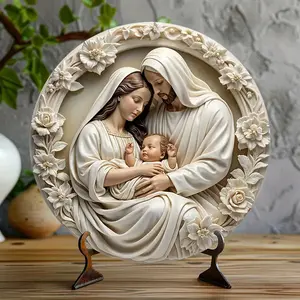 2D Flat, 1pc Acrylic  Nativity Scene Hanging Decor - Boho Style Religious Figurine for Holiday Celebrations, Eid Al-Fitr, Christmas & New Year, Home & Outdoor Welcome Sign,  Gift