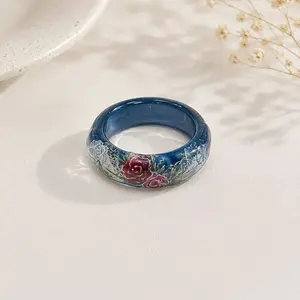 Natural Jade Painted Ring 【001-009】