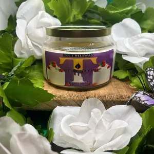 Tee's Beeswax Sweet Berry Embrace Aroma Candle 9.5 oz & 3.5 oz Black Raspberry Vanilla Scented Soy Wax Burn 30 Hours