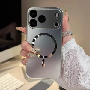 Shiny Magnetic Lens Protection Phone Casing for iPhone 17, 16, 16 Plus, 15, 14 - Shockproof Polycarbonate (PC) Cover with Customized TPU Accents, Mobile Phone Accessory outdoorfun