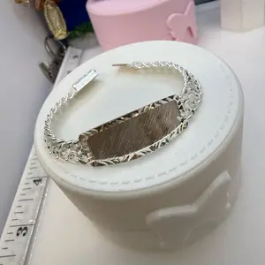 925 sterling silver 5.5” kids id bracelet hand made artisan made in Mexico high quality 0-5yrs old)) Pulceras de plata hecho a Mano para ninos de 0-5 años plata artesanal