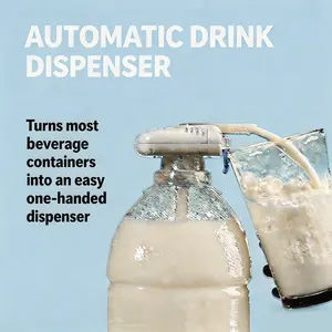 Rechargeable Automatic Water Dispenser, Touch Operated Electric Water Pump, Drip Proof Portable Beverage Dispenser Fits Various Bottle Mouths for Home Daily Use