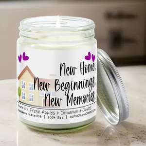 New Home, New Beginnings, New Memories - New Home Candle - Orchard Spice Scented Candle - 9/16oz 100% All-Natural Handmade Soy Wax Candle