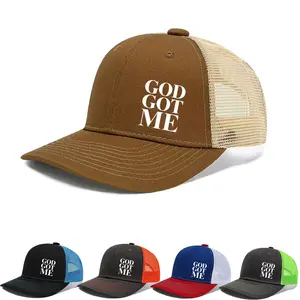 God Got Me Christian Trucker Hat, Religious Faith-Based Mesh Back Baseball Cap, Adjustable Snapback for Men Women