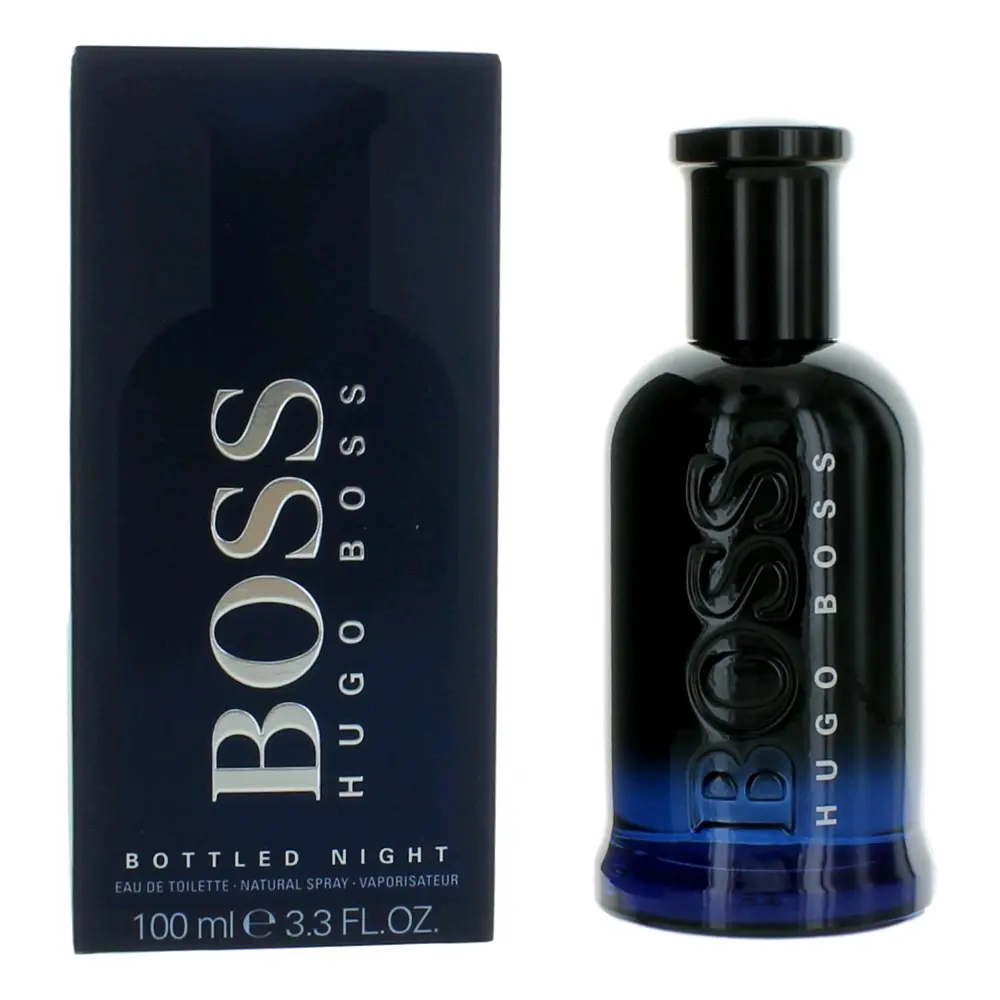Boss Bottled Night by Hugo Boss, 3.3 oz EDT Spray for Men, Signature Scent, 3 To 3.9 Fl Oz, Lavender, Musk, Men's Fragrance, Spray Bottle, Masculine Aura, Woody Aroma, High-Profile Men's Fragrance