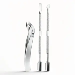 Professional Cuticle Trimmer & Nipper Set - Stainless Steel Hangnail Remover Tool with Mini Cuticle Pusher and Clippers for Precise Manicure, Pedicure, and Nail Care