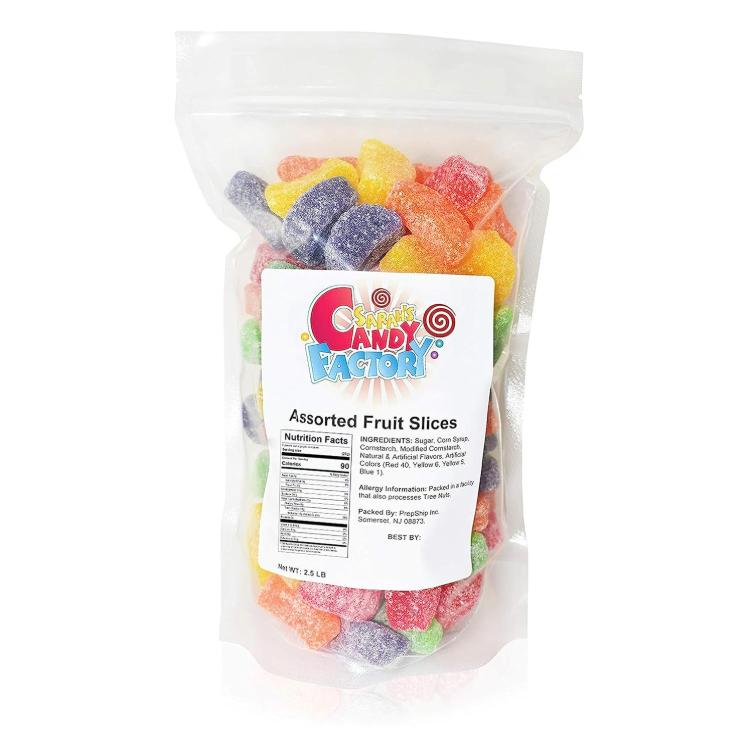 Sarah's Candy Factory Assorted Fruit Slice Candy in Resealable Bag, 2.5 Lbs