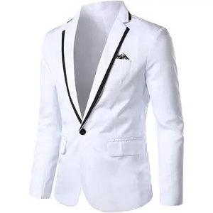 Mens Casual Slim Fit Suit Jacket 1 Button Daily Blazer Business Sport Coat Tops