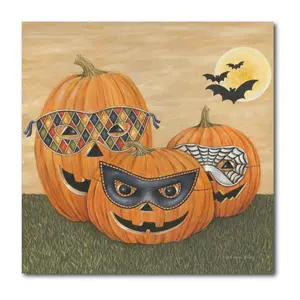 Courtside Market Funny Pumpkins 16x16 Canvas Wa ll Art