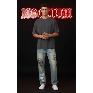 “NOCTIVM: Cult of the Eclipse” - Faded Denim Jeans